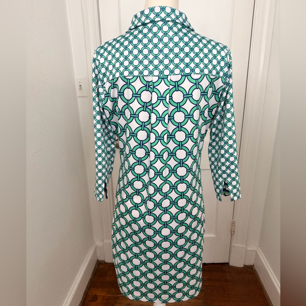 Gretchen Scott everywhere dress is green white women’s M - Picture 3 of 5
